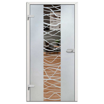 Hinged Glass Door, Semi Private with Frosted Design, 26"x80"., Left
