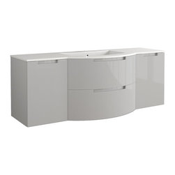 Italian 67 inch Modern Floating Bathroom Vanity Grey Finish - Bathroom Vanities And Sink Consoles