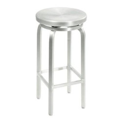Home Decorators Collection Melanie Brushed Aluminum Swivel Bar Stool - Bar Stools And Counter Stools