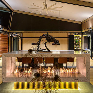 LUXE LODGE - Rotating Marble Fireplace
