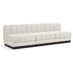 Meridian Furniture - Quinn Chenille Upholstered 3-Piece Modular Sofa, Cream - The Quinn Modular Sofa is a stunning piece crafted in a rich and luxurious cream chenille fabric. Its awe-inspiring design and exceptional quality make it a perfect addition to any space, whether it's a living room, bedroom, or office. The sofa's plush cushioning and sturdy frame provide both comfort and durability, ensuring that it will be a favorite for years to come. Whether you're looking for a statement piece or simply a comfortable seating option, the Quinn sofa is an excellent choice.