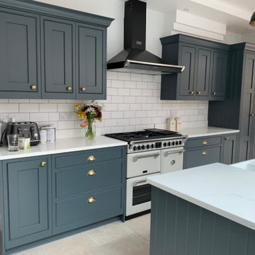Blue (Old Navy) Burbidge with Grey (Gravel) In-frame Fridge Freezer.