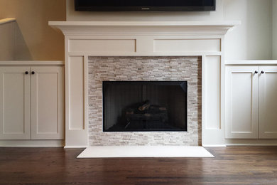 Panel Mantel with Side Cabinets