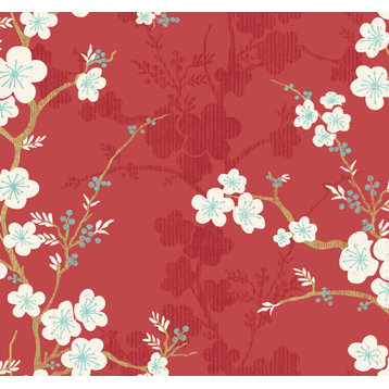 Nicolette Red Floral Trail Wallpaper Bolt