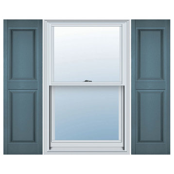 Standard 2-Equal Raised Panel Shutters, Wedgewood Blue, 14 3/4"W x 39"H