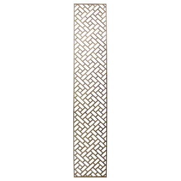 Narrow Long Rectangular Plain Wood Geometric Pattern Wall Panel Hws749