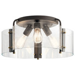 Kichler Lighting - Kichler Lighting 42955OZ Thoreau - Four Light Semi-Flush Mount - The 4-light semi-flush mount fixture from the Thoreau collection unites Brushed Nickel and seeded glass together with exposed bolts for a minimalistic design that easily coordinates with many home d+�cor styles.  Canopy Included: Yes  Shade Included: Yes  Canopy Diameter: 10.25Thoreau Four Light Semi-Flush Mount Olde Bronze Clear Seeded Glass *UL Approved: YES *Energy Star Qualified: n/a  *ADA Certified: n/a  *Number of Lights: Lamp: 4-*Wattage:75w A19 Medium Base bulb(s) *Bulb Included:No *Bulb Type:A19 Medium Base *Finish Type:Olde Bronze