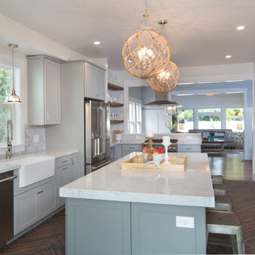 Hamptons-inspired casual/chic restoration of a grand Glenview Craftsman