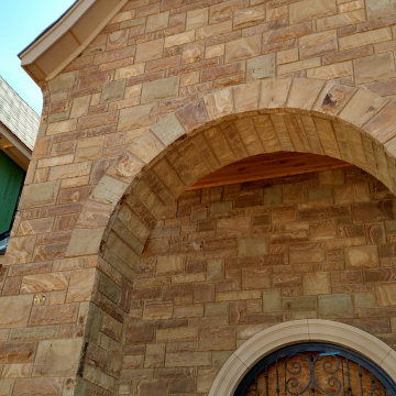 Brentwood Dimensional Real Thin Stone Veneer Front Entrance