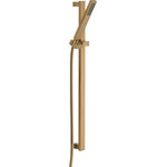 Delta - Delta Vero Single-Setting Slide Bar Hand Shower, Champagne Bronze, 57530-CZ - Wash the day away with this super functional handshower, giving you water any way you need it, anywhere you want it.  The handshower easily adjusts on the wall-mount slide bar to accommodate every user.  The built-in backflow protection system incorporates two certified check valves for your peace of mind.