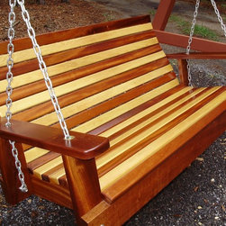 Shade Tree Mahogany and Cypress Swing - Patio Furniture And Outdoor Furniture