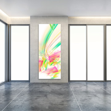 Large Vertical Panel of Colorful Abstract Art
