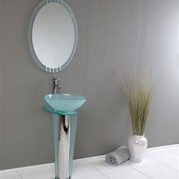 Fresca Vitale 16 x 20 Modern Glass Bathroom Vanity FVN1053 - Bathroom Vanities And Sink Consoles