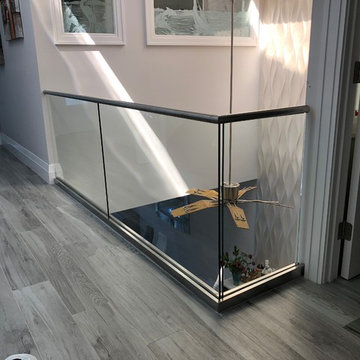 Glass Rails in Channel with Stainless Steel Handrail