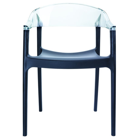 Compamia Carmen Dining Chair, Black and Clear, Set of 2