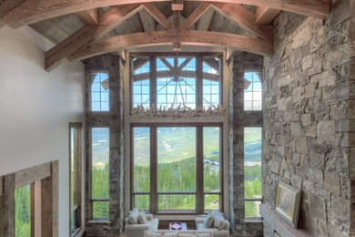 Living room - rustic living room idea in Other