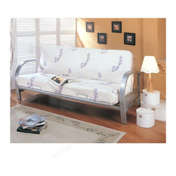 Contemporary Nickel Metal Futon Frame - Futon Frames