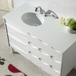 48 inch Solid Wood Sink Vanity With Artificial Stone Top - Bathroom Vanities And Sink Consoles