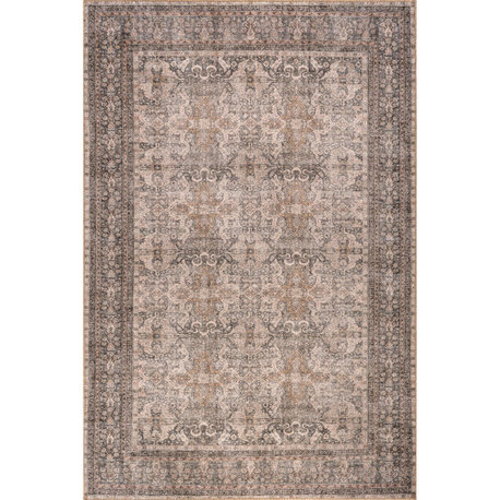 Nuloom Hillstone Traditional Vintage Medallion Area Rug, Dark Beige 9' x 12'