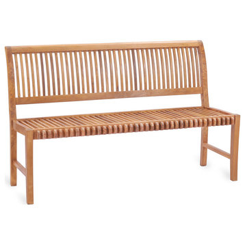 Teak Wood Outdoor Patio Castle Bench Without Arms, 5'