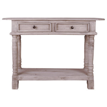 Sunset Trading Cottage Console Table | Natural Limewash