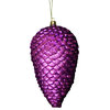 Shatterproof Glitter Pine Cone Christmas Ornaments, Set of 6, Purple