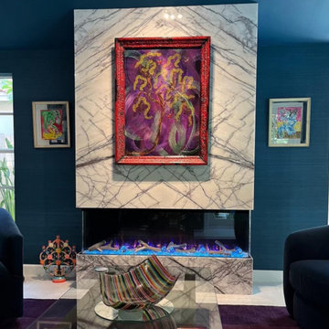 Coconut Grove Art Collector Fireplace Detail