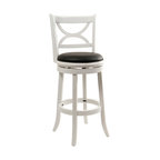 29" Florence Swivel Stool, Distressed White