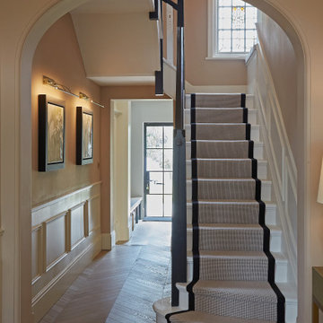 Transitional hallway & staircase