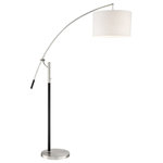 Lite Source - Lite Source LS-83286 Florencia - Two Light Arch Floor Lamp - Florencia Two Light Arch Floor Lamp Brushed Nickel White Fabric ShadeArch Lamp, Bn/Black/White Fabric Shade, E27 Type A 100Wx2.Shade Included: yesBrushed Nickel Finish with White Fabric ShadeArch Lamp, Bn/Black/White Fabric Shade, E27 Type A 100Wx2.  Shade Included: yes. *Number of Bulbs: 2 *Wattage: 100W * BulbType: E27 A *Bulb Included: No *UL Approved: Yes