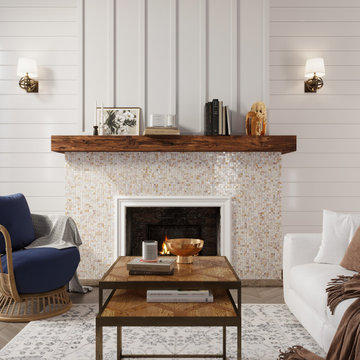 Seashell Dreams Square Mosaic Tile