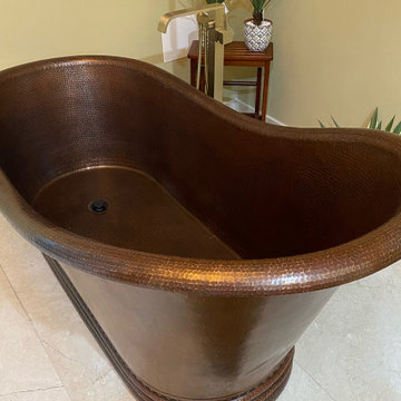 67" Hammered Copper Single Slipper Bathtub (BTS67DB)
