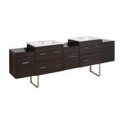 88.5"Floor Mount Dawn Gray Vanity Set For 3H4" Drilling