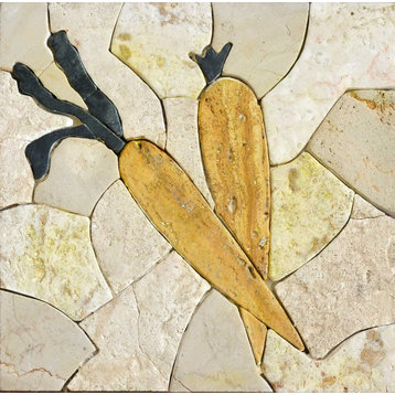 Mosaic Patterns, Yellow Carota, 16"x16"