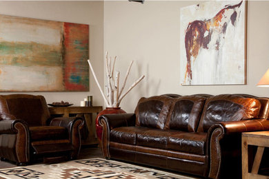 Western Themed Leather  Sofa