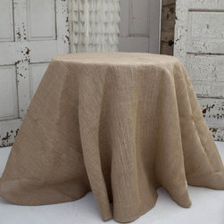 Solid Jute Natural 30" Round Tablecloth - Tablecloths