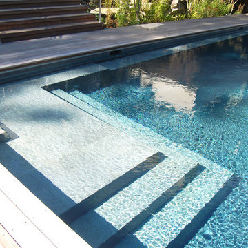 contemporary two sided vanishing edge pool + catch pools