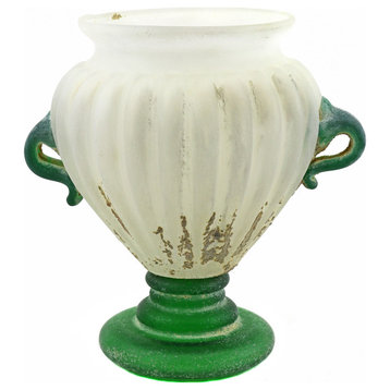 Murano Glass Imperial Scavo Vase, 7.5"x8"