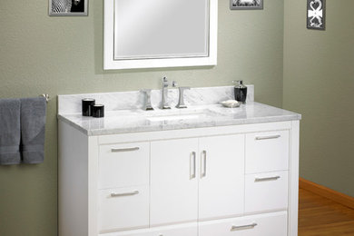 Example of a trendy bathroom design in Chicago