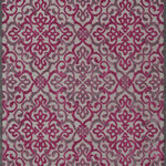 Weave & Wander - Weave & Wander Sagio Rug, Pewter/Raspberry, 7'6"x10'6" - The Larache Collection features transitional and contemporary designs power loomed in saturated raspberry tones and cool hues of gray.  The high-low designs are at once striking and comfortable and suited for settings that range from the super casual to the super chic.