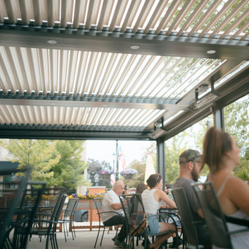 Salt Springs Brewery - Saline, MI: StruXure Louvered Pergola & MagnaTrack