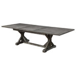 Lorino Home - Blevins Dining Table, Weathered Gray - The Blevins dining table is the ultimate farmhouse-meets-modern option for a relaxed, lived in vibe, featuring self-storing butterfly extension leaf and farmhouse trestle base