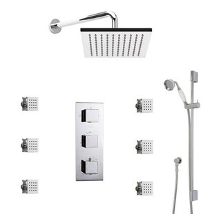 Featuring Genoa Square Bathroom Shower Set With Rainfall Shower