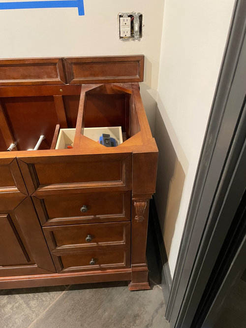 Extend vanity top to wall?