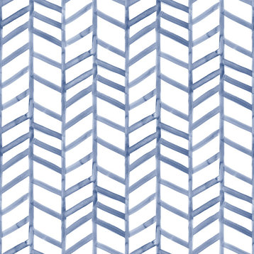 Fletching Navy Geometric Wallpaper, Swatch