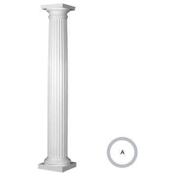 Endura-Stone Tapered Fluted Column, Smooth Paint-Grade