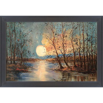 La Pastiche Moon (Reflections) Reproduction with Gallery Black, 28" x 40"