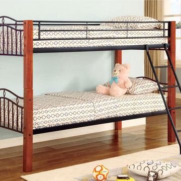 Wood and Metal Bunk Bed