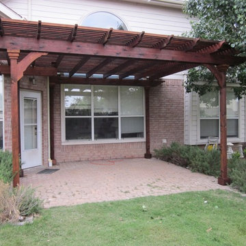 Stained Cedar Lattice Patio Cover