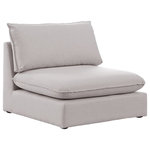 Meridian Furniture - Mackenzie Linen Textured Fabric Upholstered Armless Chair, Beige - Elegant and eye-catching, the stunning beige durable linen textured Mackenzie Armless Chair from Meridian Furniture is the perfect addition to any space.